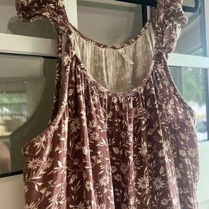 Rylee + Cru Floral Brown Midi Dress